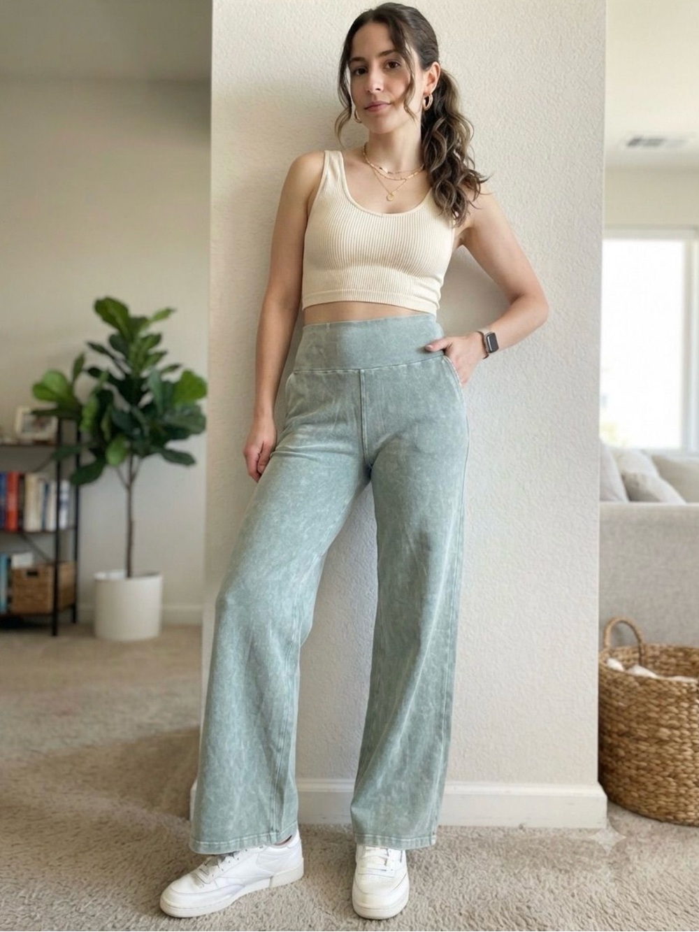T Party Fashion Wide Leg High Waist Leggings
